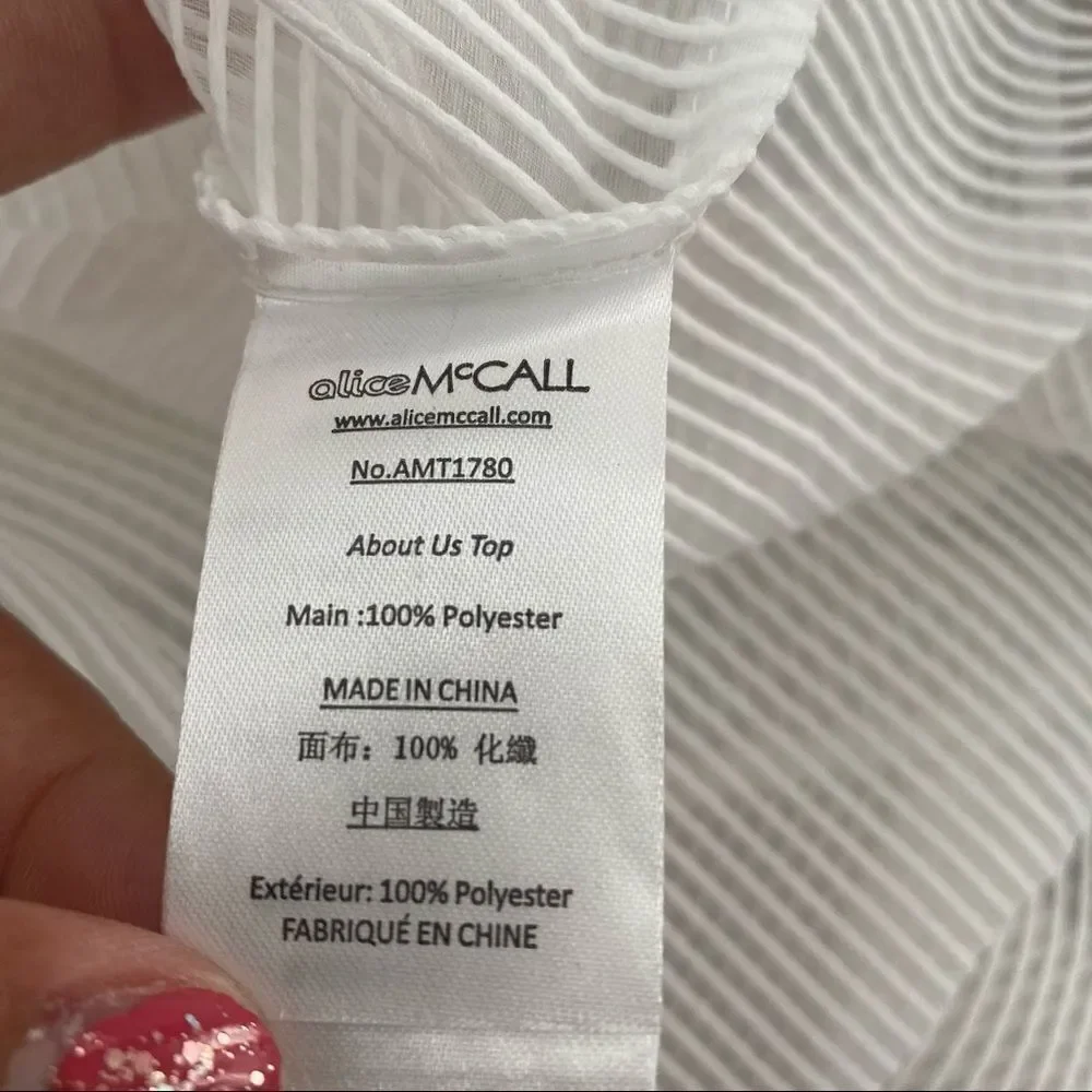 NEW Alice McCall About Us White Sheer Crop Top 0
